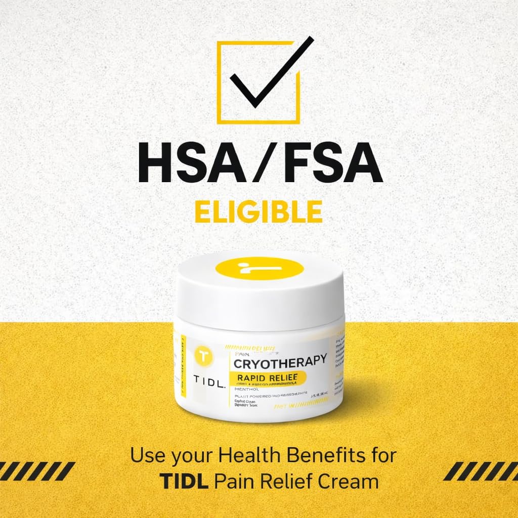 TIDL Cryotherapy Pain Relief Cream, 3 Oz, Targeted Neck Pain, Joint & Muscle Pain Relief with Organic, Plant-Based Menthol, Instant Cooling for Sport & Post Workout Full Body Recovery TIDL uk supplements