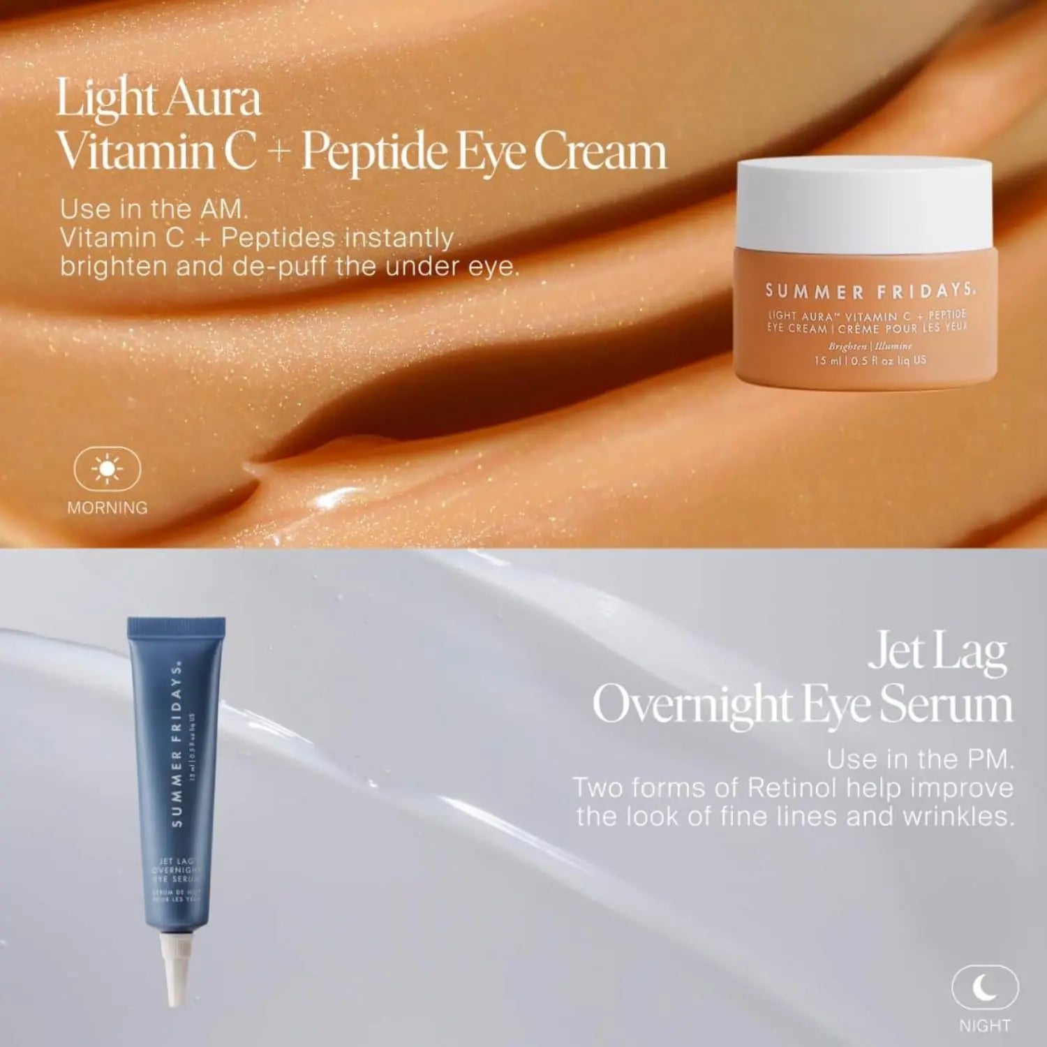 Summer Fridays Jet Lag Overnight Eye Serum - Nourishing Undereye Treatment for Dark Circles - Helps to Hydrate, Smooth, Firm & Depuff - Enriched with Glycerin to Lock in Moisture (0.5 Fl Oz) Summer Fridays uk supplements