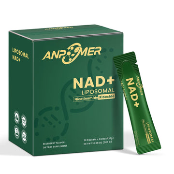 ANPOMER NAD Supplement with Liposomal Nicotinamide Riboside 600mg, Resveratrol, CoQ10, PQQ & D-Ribose, Electrolyte Blend, 30 Liquid Packets ANPOMER uk supplements