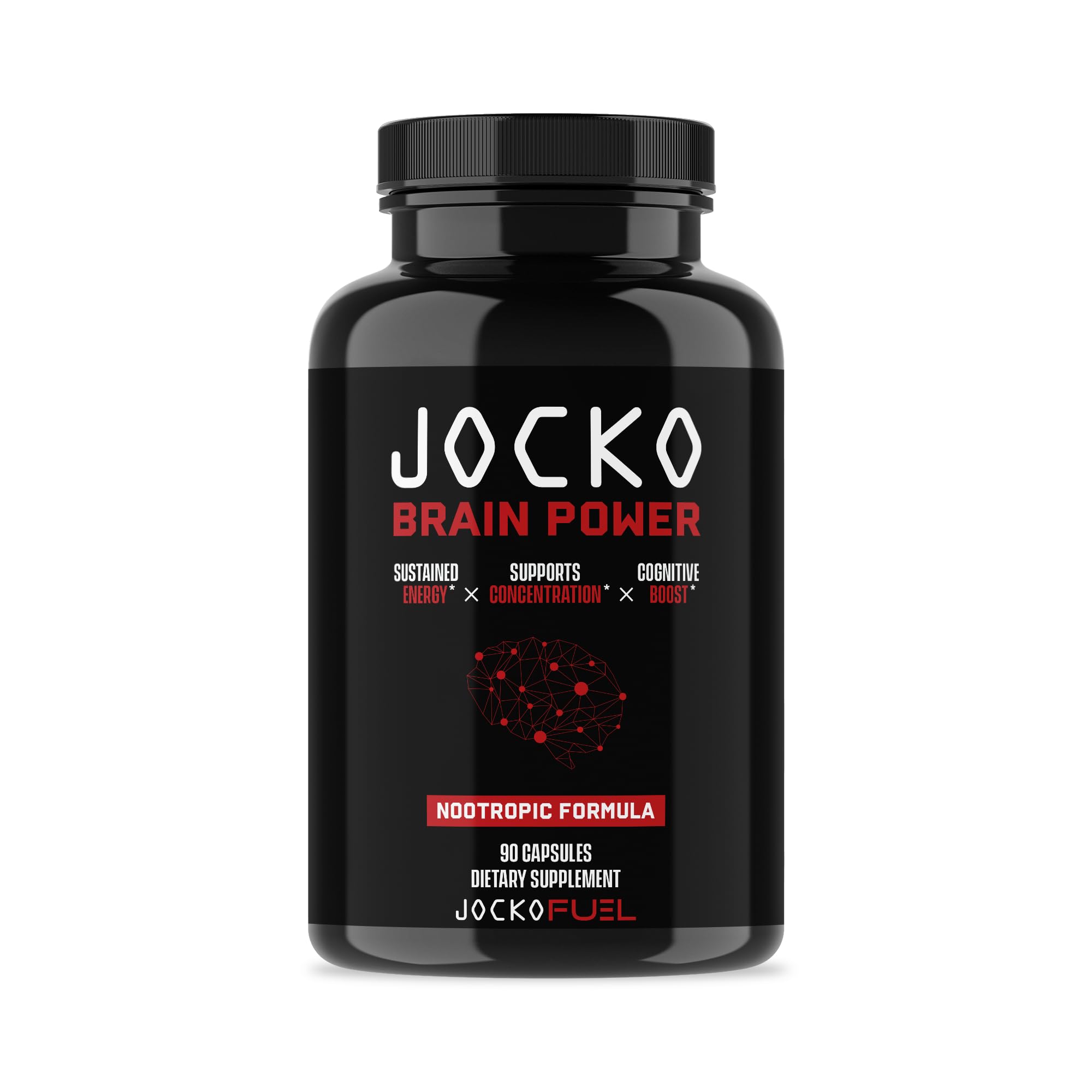 Jocko Fuel Brain Power - Nootropic Dietary Supplements for Memory & Focus wiht L Theanine, L Carnitine- Energy & Focus Supplement (90 Capsules) Jocko Fuel uk supplements