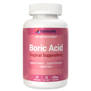 Boric Acid Suppositories for Women 600 mg, Pure Boric Acid pH Balance for Women & Vaginal Odor Control – 30 Suppositories, Made in USA HARMONIFY uk supplements
