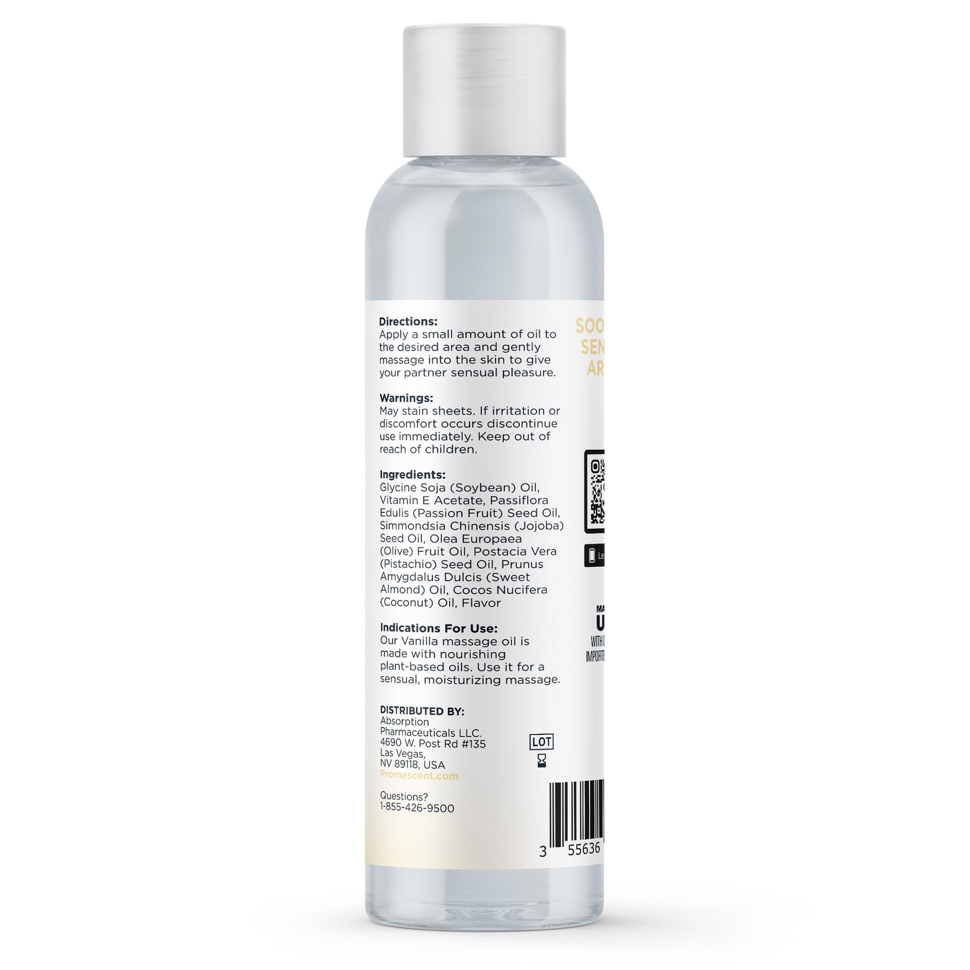 Promescent Massage Oil for Massage Therapy, Massage Oils for Date Night, Premium Body Oil for Men & Women to Relieve Stress & Sore Muscles, Essential Oils for Skin (4 oz) (Vanilla) Promescent uk supplements