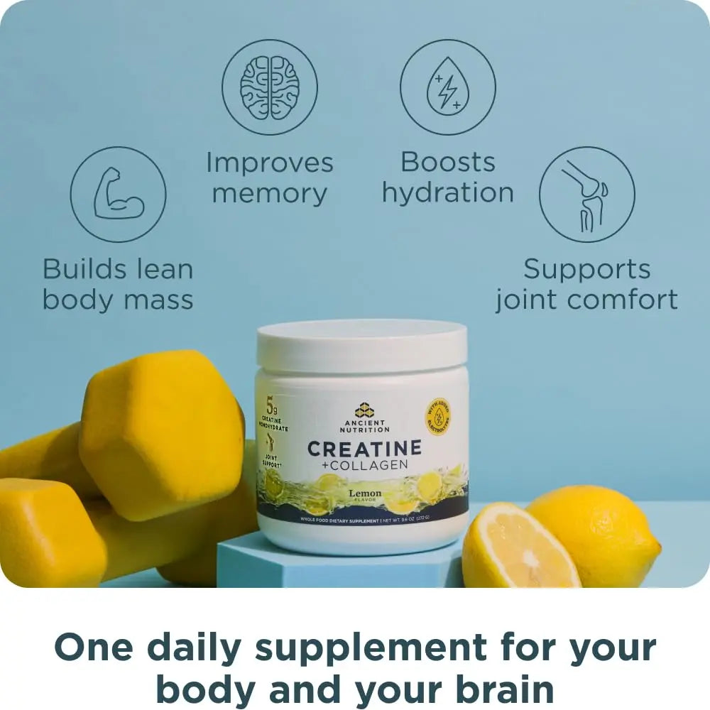 Ancient Nutrition Creatine + Collagen + Electrolytes – Muscle Strength, Lean Body Mass, Joint Comfort & Cognitive Support – Includes 5g Creatine Monohydrate for Women Ancient Nutrition uk supplements