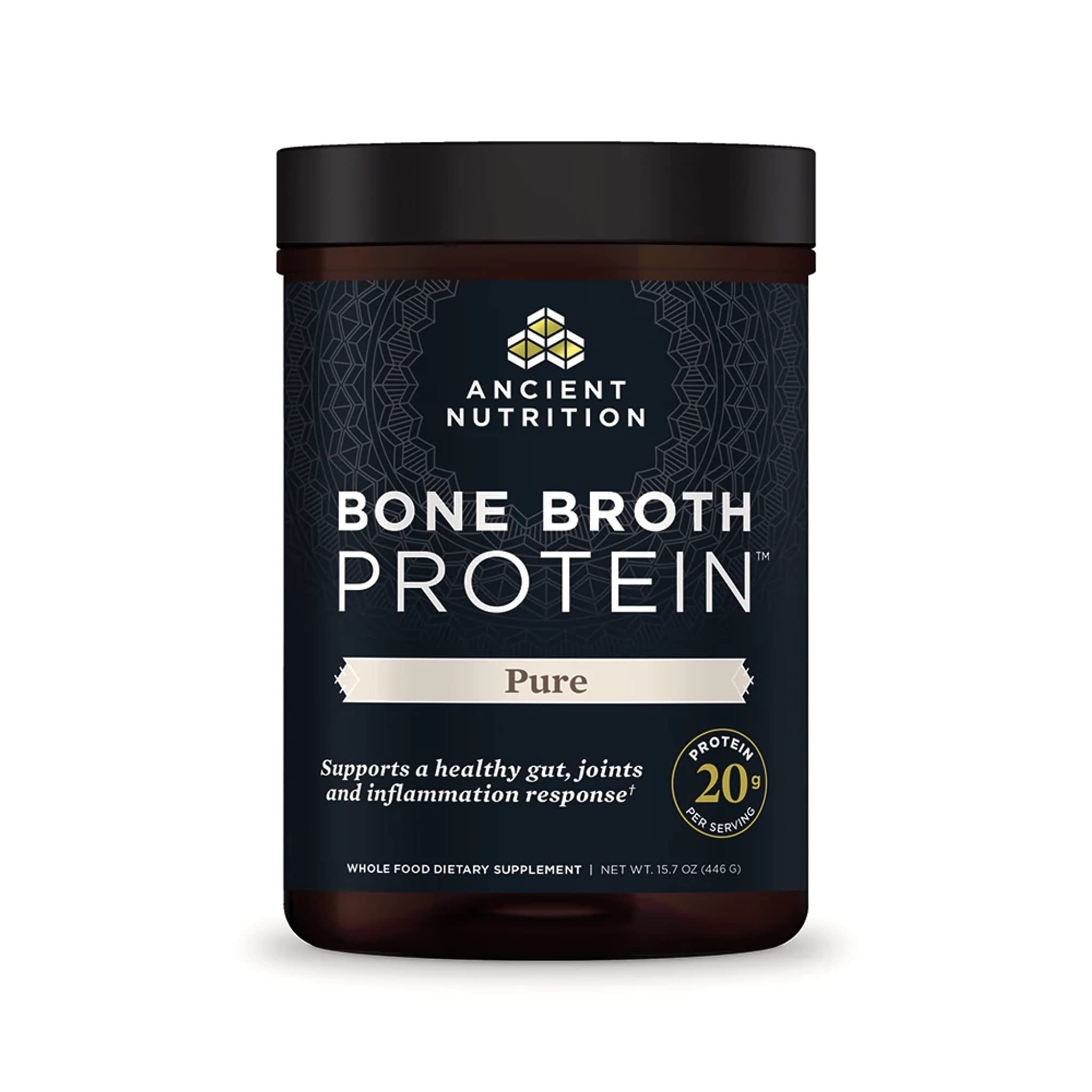 Ancient Nutrition Bone Broth Protein Powder, Pure Flavor, 20 Servings Size Ancient Nutrition uk supplements