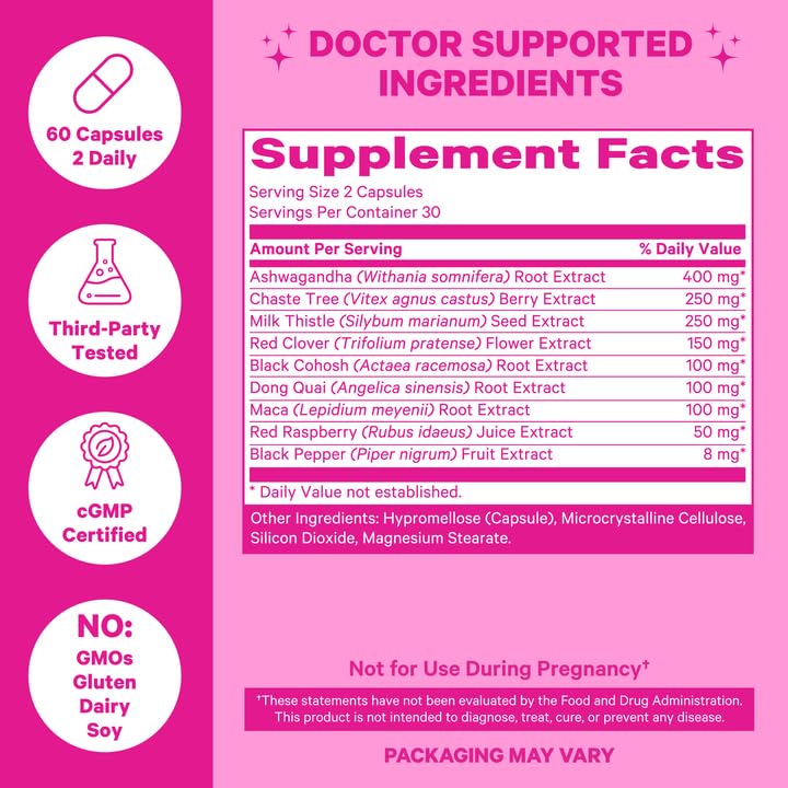 Pink Stork Menopause Supplements for Women with Ashwagandha and Black Cohosh Pink Stork uk supplements