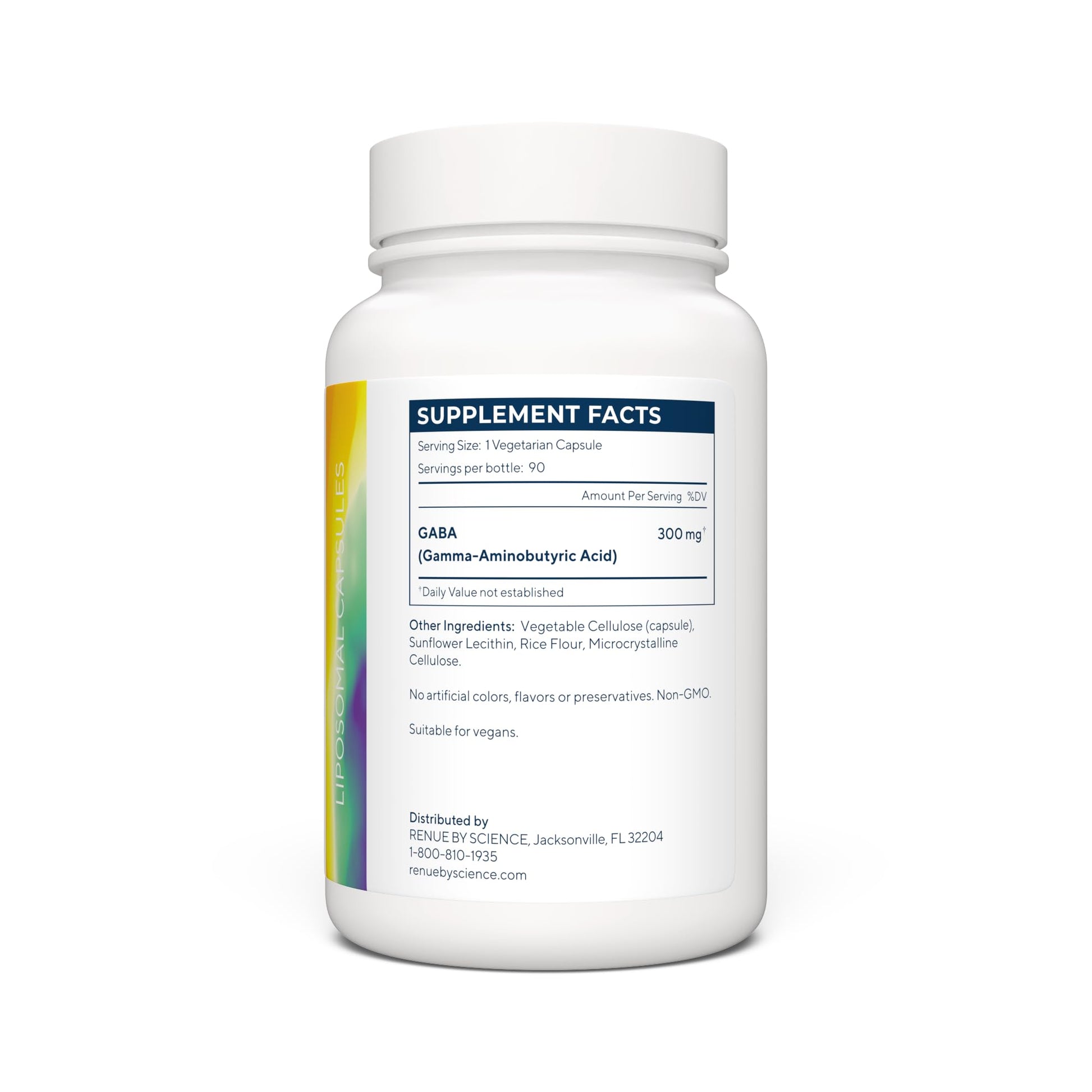 Renue By Science GABA | High Strength Liposomal GABA Supplements | 90 GABA Capsules - 300mg Gamma-Aminobutyric Acid per Serving | Non-GMO | Made in The USA Third-Party Tested Renue By Science uk supplements