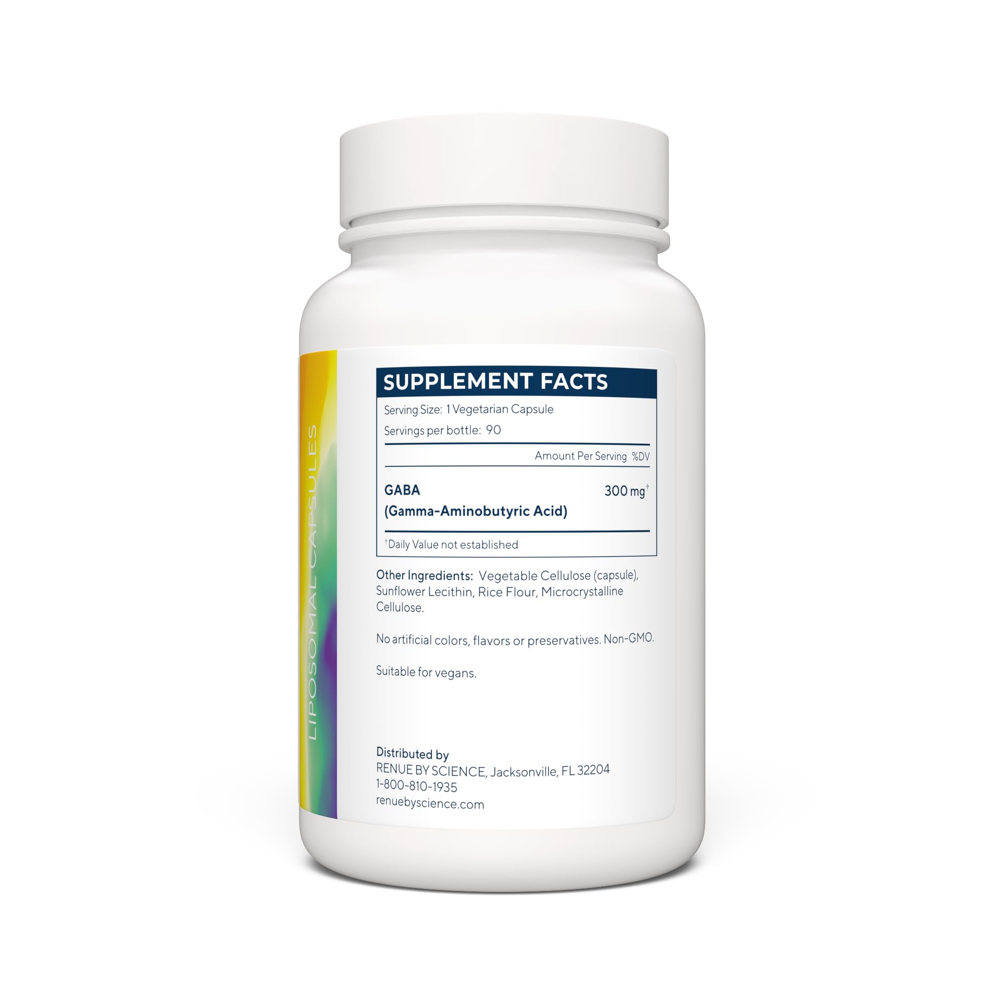 Renue By Science GABA | High Strength Liposomal GABA Supplements | 90 GABA Capsules - 300mg Gamma-Aminobutyric Acid per Serving | Non-GMO | Made in The USA Third-Party Tested Renue By Science uk supplements