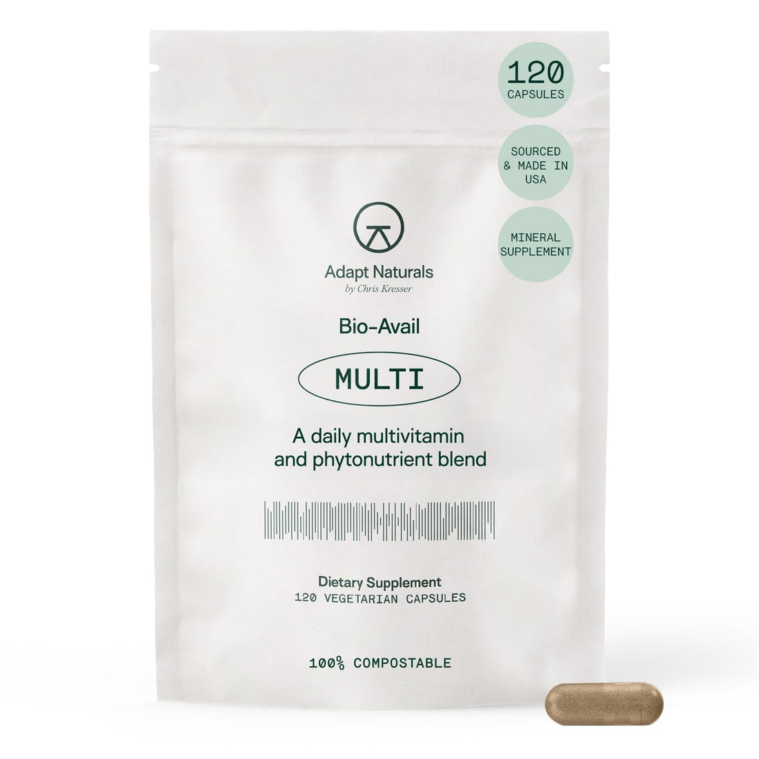 Adapt Naturals Multivitamin for Women & Men, Bioavailable Easy-to-Absorb Multivitamin Daily Supplement with Biotin, Niacin, Vitamin A, B, C, D, E, K1, Zinc, Magnesium - Immune Support - 30 Day Supply ADAPT NATURALS BY CHRIS KRESSER uk supplements