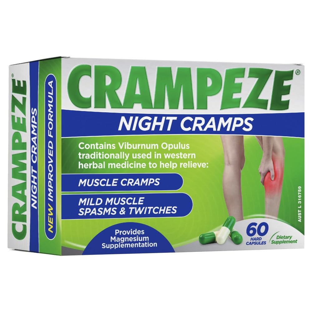 Crampeze Night Cramps Natural Relief of Muscle Cramps, Spasms & Tired Legs 60 Capsules Crampeze uk supplements