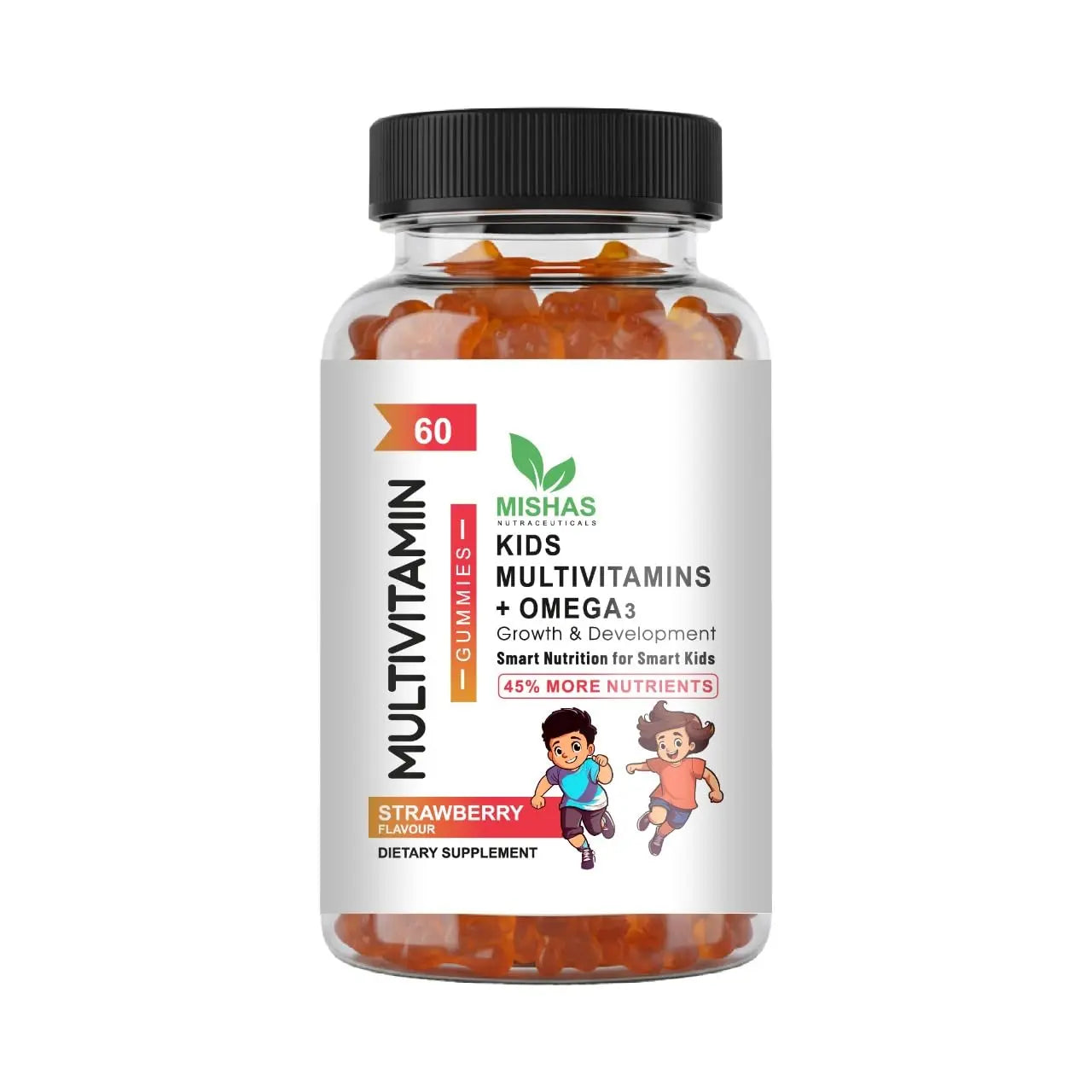Mishas Nutraceuticals Kids Multivitamin Gummies with Omega 3 Fish Oil (EPA/DHA), Vitamin D3, C, B12, B6, Vitamin A, K & Zinc Immune Support Mishas uk supplements