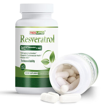PureBotan Liposomal NAD+ Resveratrol Supplement 1300mg, High Bioavailable Trans Resveratrol ResUP10, with Extra Strength NAD Plus, Support Aging, Cardiovascular Health and Cellular Energy, 60 Capsules PureBotan uk supplements