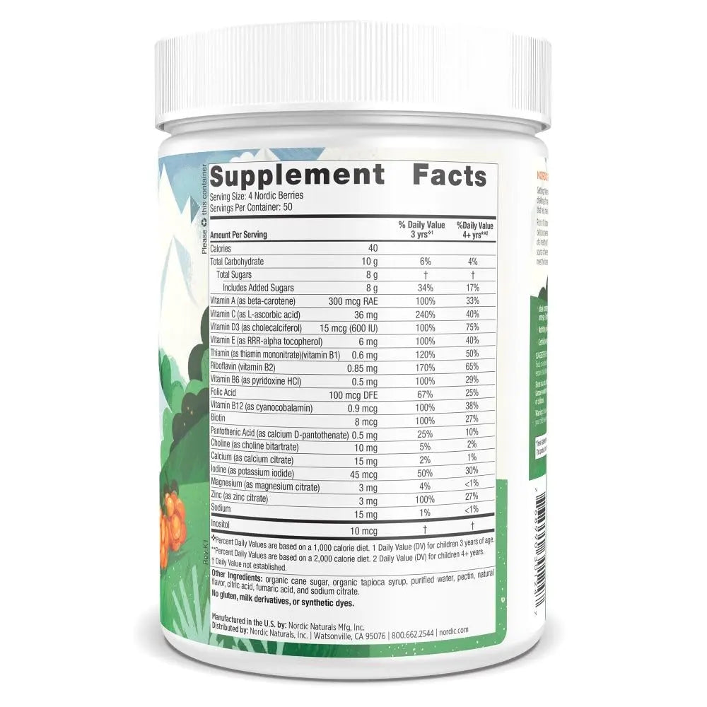 Nordic Naturals Nordic Berries, Citrus - 200 Gummy Berries - Great-Tasting Multivitamin for Ages 2+ - Growth, Development Nordic Naturals uk supplements