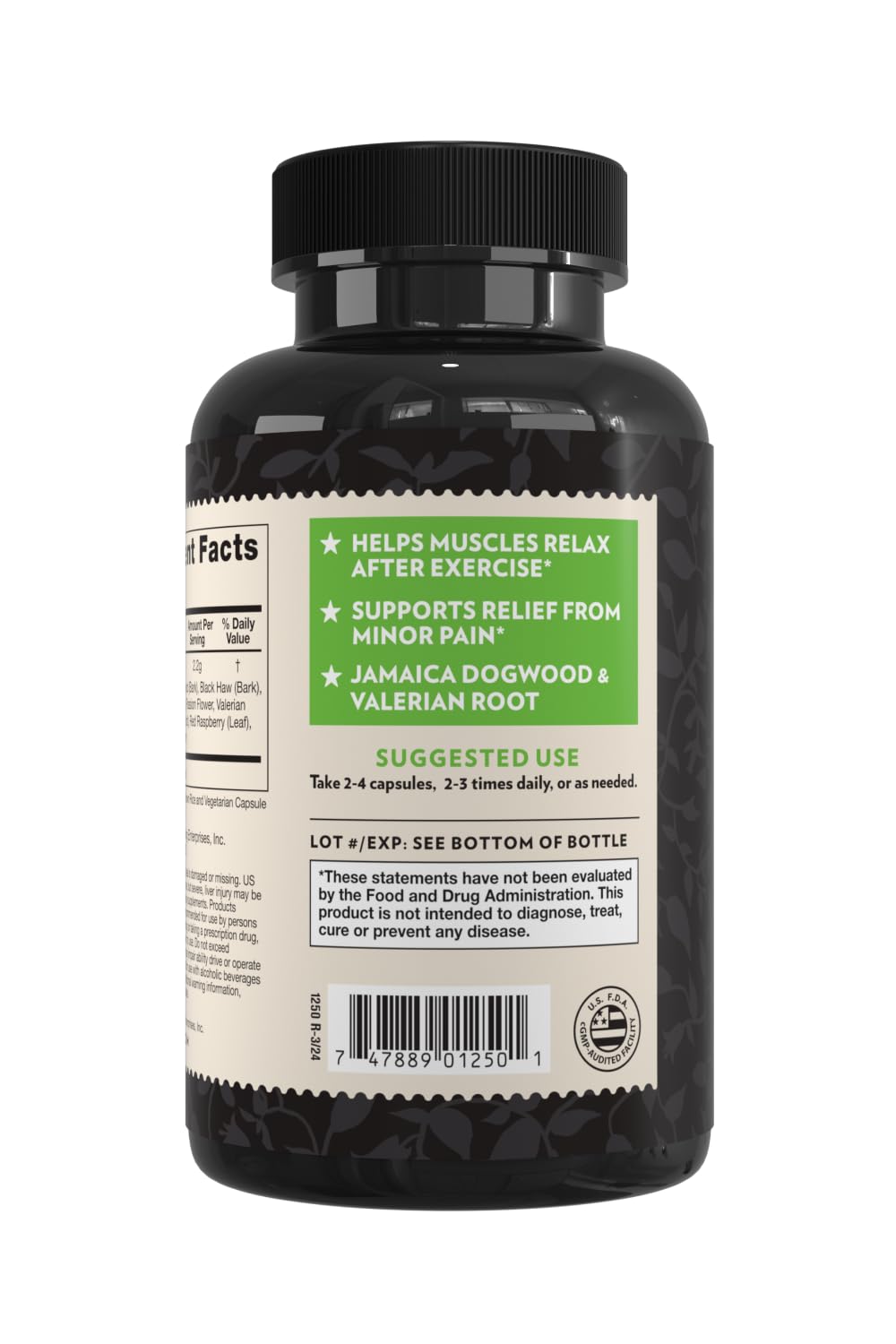 Crystal Star Muscle Relax (60 Capsules) – Herbal Relief from Sore Muscles, Cramps & Spasms – Valerian Root, Jamaica Dogwood & Cramp Bark - Non-GMO Crystal Star uk supplements