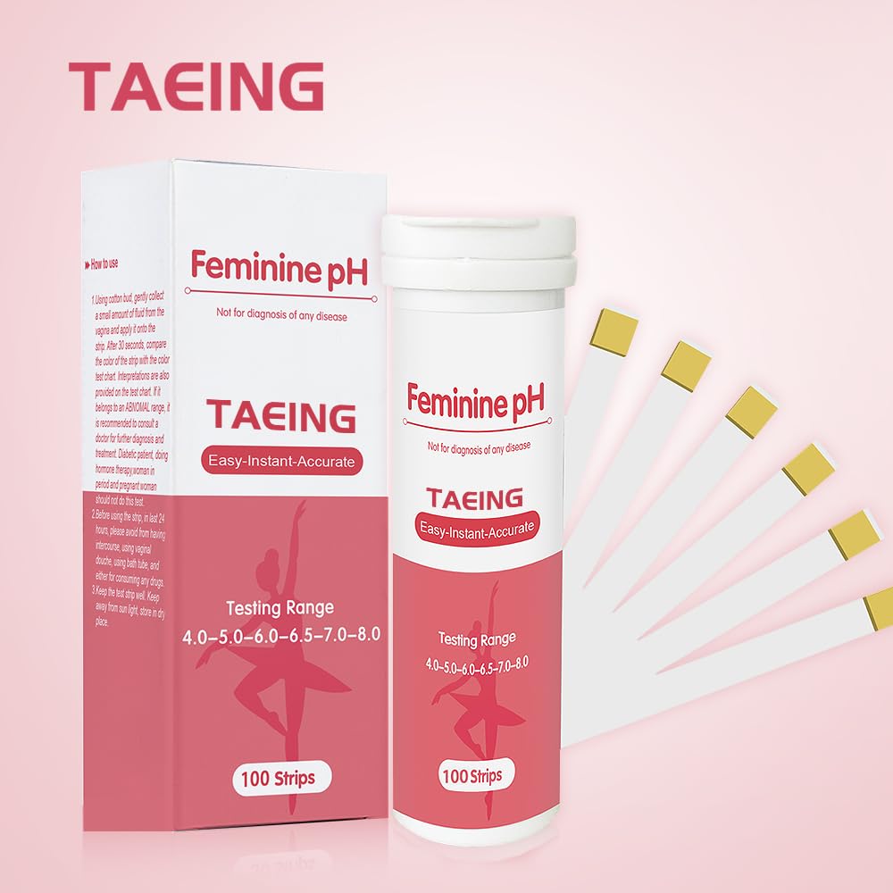 TAEING Vaginal Health pH Test Strips, 100pcs Feminine pH Test for Women, pH-Balance Monitor My Store uk supplements
