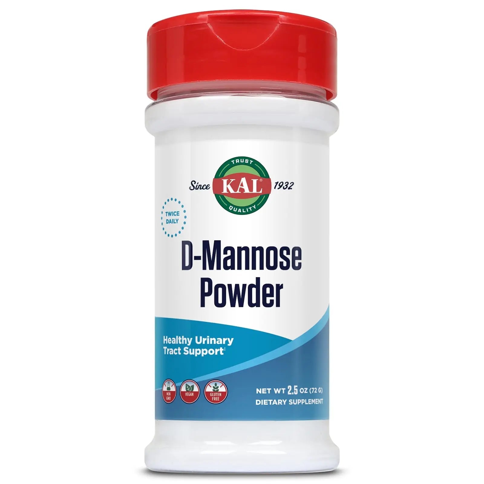 KAL D Mannose Powder 1600 mg, Easy-to-Mix, Fast-Dissolving D-Mannose - Urinary Tract Health and Bladder Support - Unflavored Powder, Non-GMO, Vegan, Gluten Free, 60-Day Guarantee, 45 Servings, 2.5oz KAL uk supplements