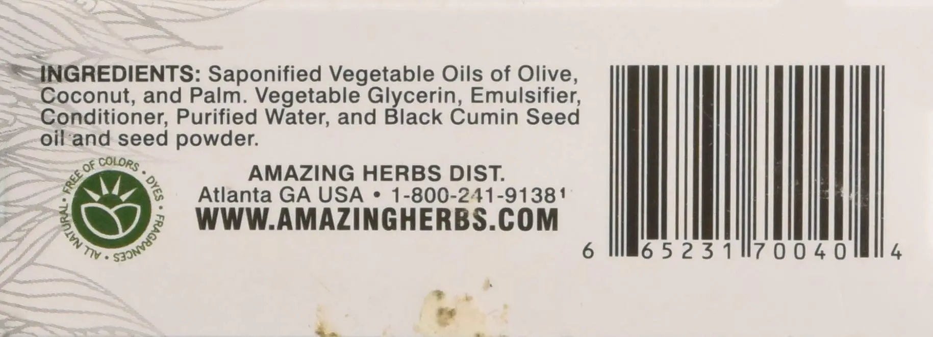 Amazing Herbs Black Seed Vegetable Glycerin Soap, 4.25 Ounce Amazing Herbs uk supplements