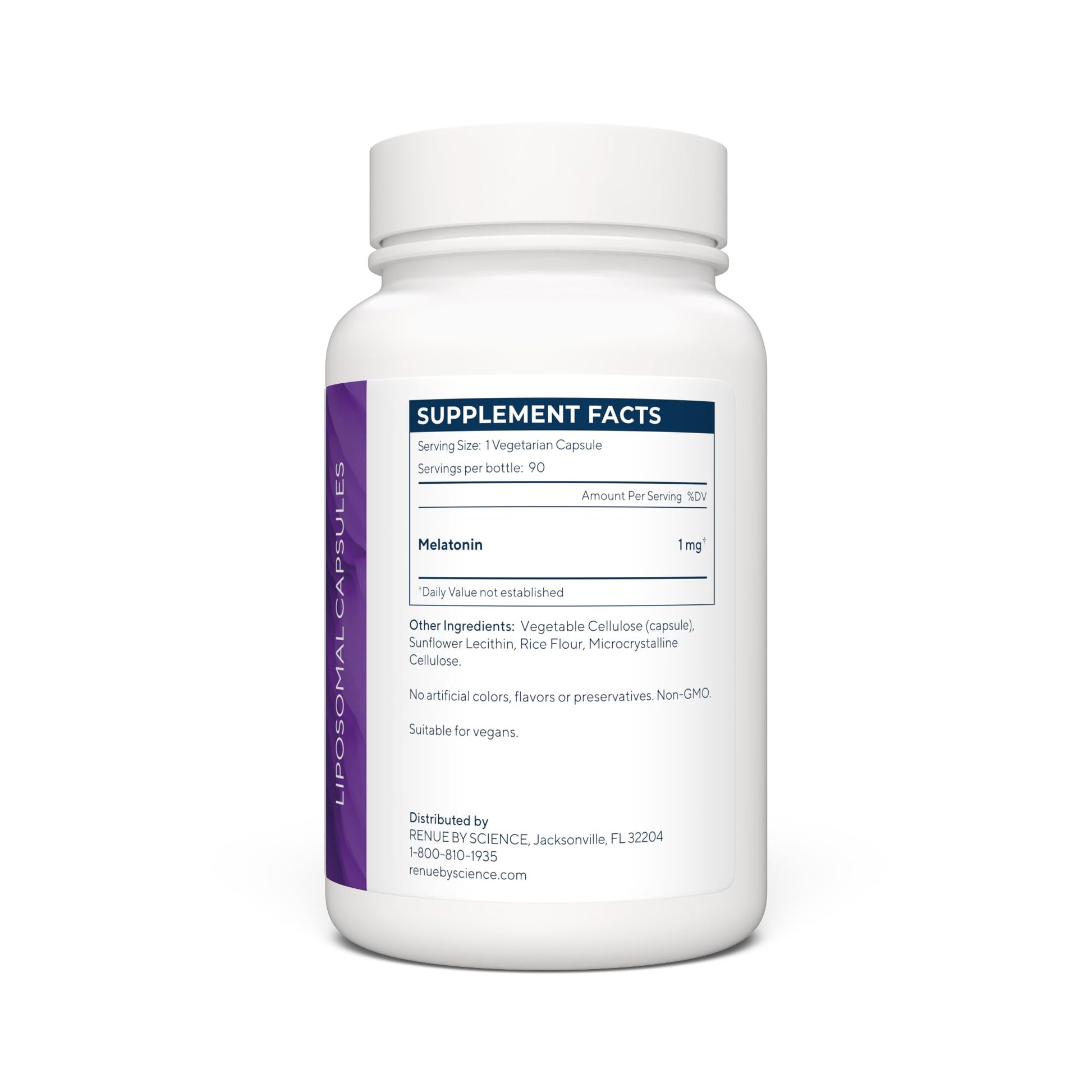 Renue By Science Melatonin | Liposomal Melatonina Supplement | 90 High Strength Melatonin Capsules - 1mg Melatonin per Serving | Sleep Aid Melatonin | Non-GMO | Made in The USA & Third-Party Tested Renue By Science uk supplements