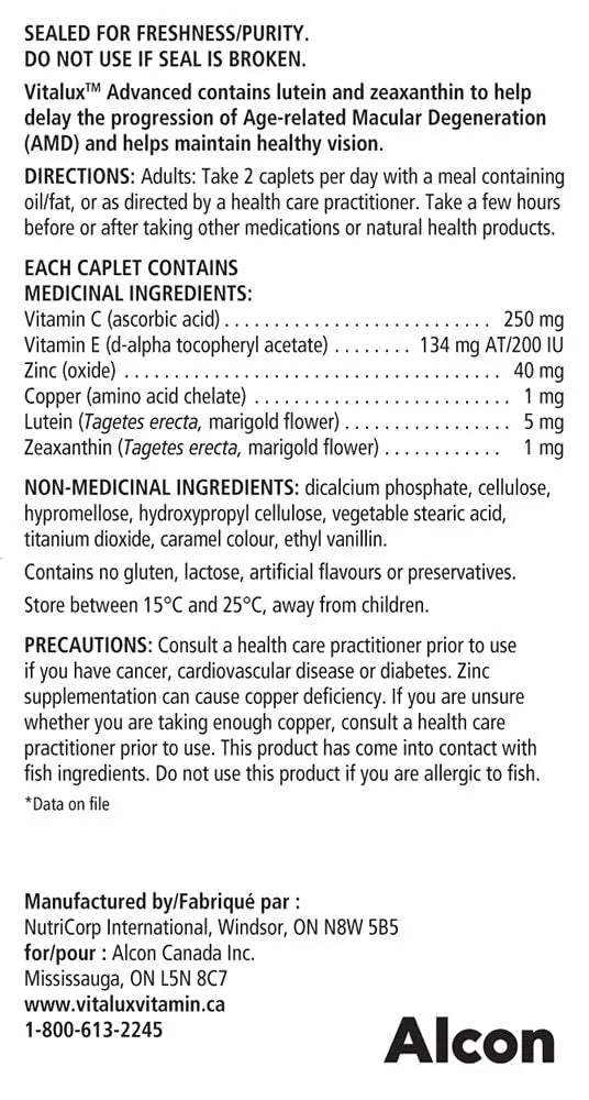 Vitalux Advanced Ocular Multivitamin 60 Count Vitalux uk supplements