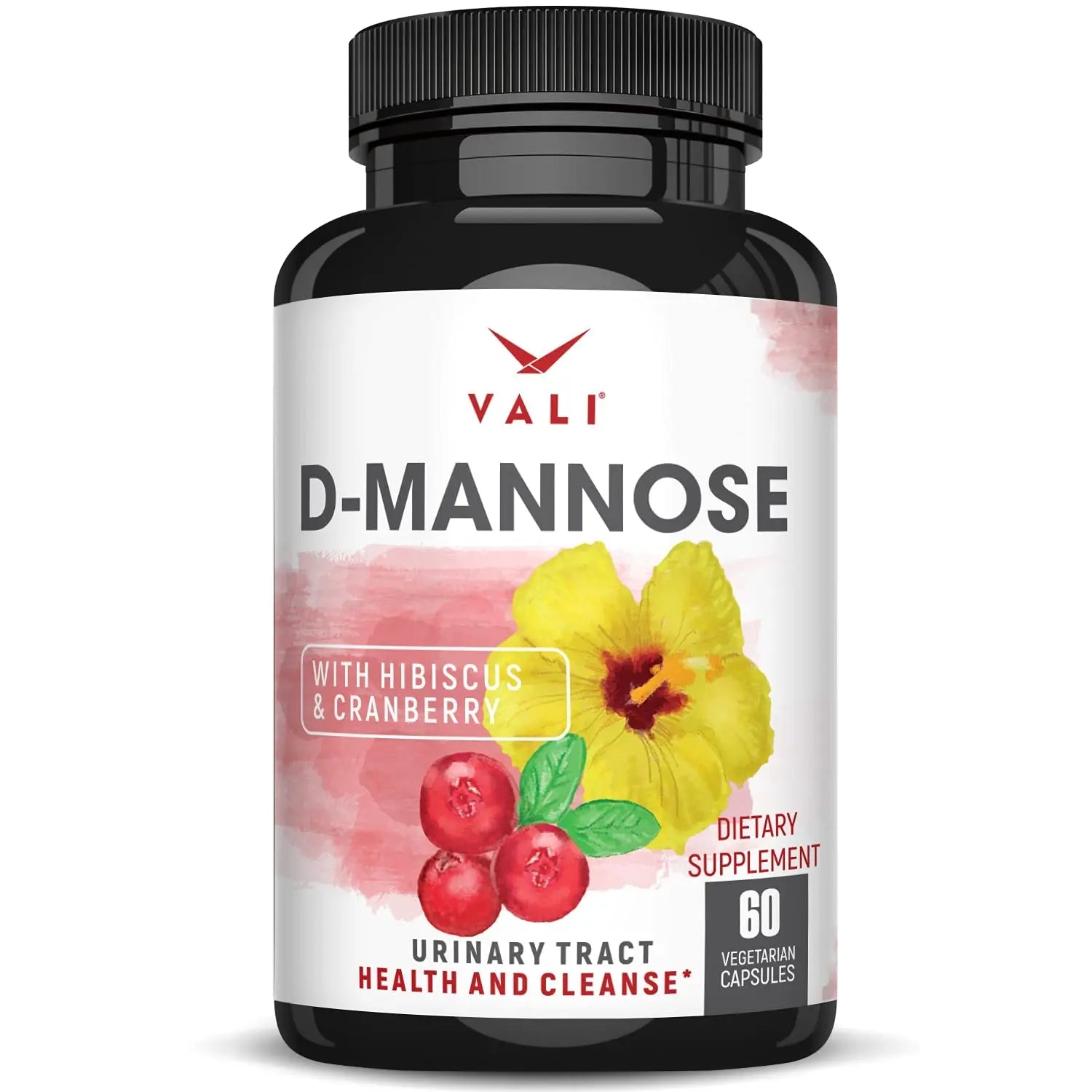 VALI D-Mannose 1000mg Urinary Tract Health Formula. Organic Cranberry Fruit Powder & Hibiscus. Healthy Bladder, Natural Cleanse, Fast Detox Flush, Herbal UT Function Support Pills. 60 Veggie Capsules VALI uk supplements