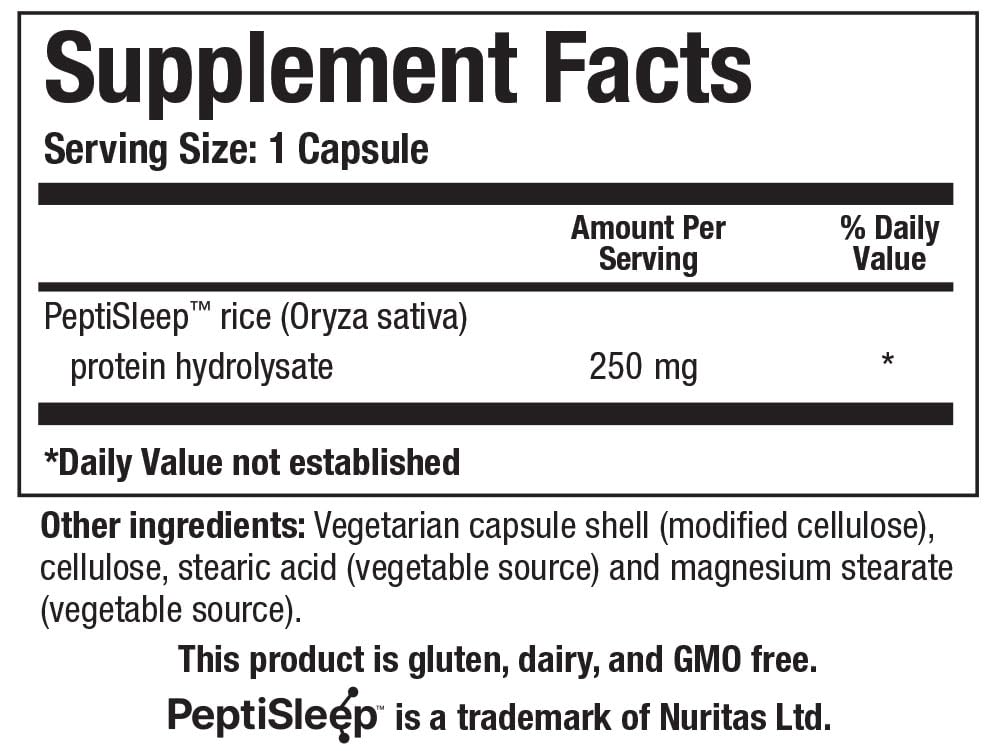Biotics Research SleepTides - Plant Peptide Sleep Support for Deep and REM Sleep, Bioactive Rice Protein Peptides, Supports Healthy Cortisol Levels, Non-Habit Forming, Gluten, Dairy, GMO Free, 30 Caps BIOTICS RESEARCH uk supplements