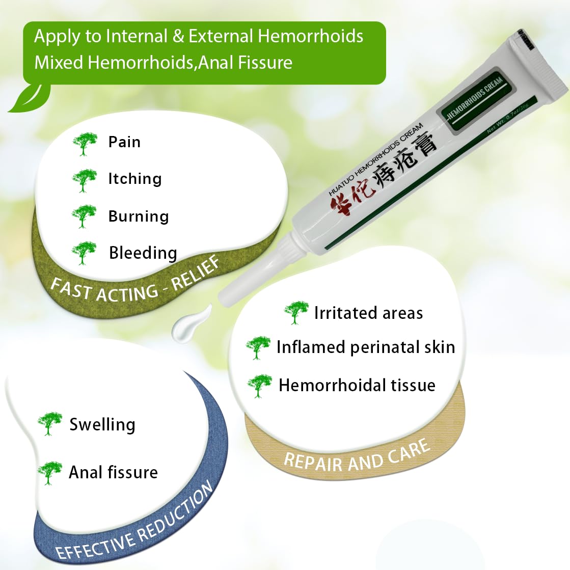 BONIORRI Hemorrhoid & Fissure Relief Cream – Maximum Strength Hemorrhoid Cream, Herbs Fast Acting Ingredients. (0.7 oz Total) BONIORRI uk supplements