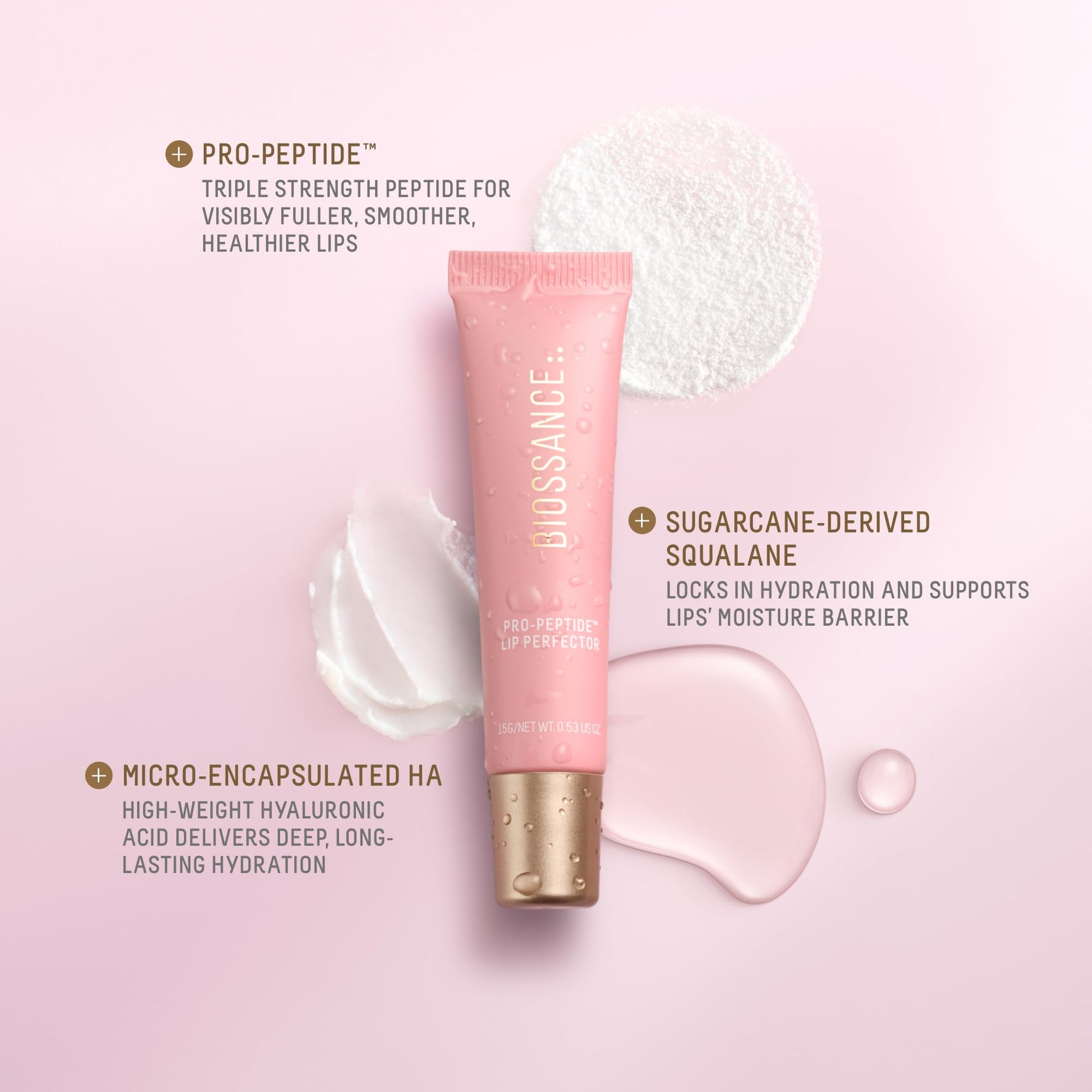 Biossance Pro-Peptide Lip Perfector – Triple-Treat Vegan Lip Balm – Deeply Hydrating with Pro-Peptides & Hyaluronic Acid – Enhances Natural Lip Color – Silky, Glossy Finish in Blush Quartz, Pink BIOSSANCE uk supplements