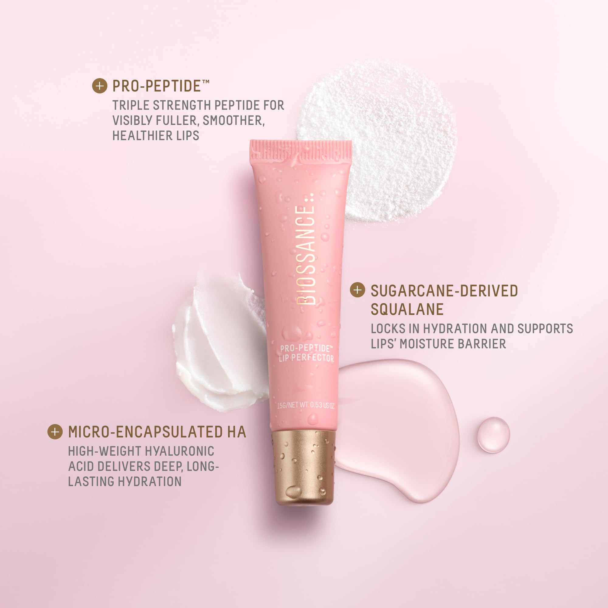 Biossance Pro-Peptide Lip Perfector – Triple-Treat Vegan Lip Balm – Deeply Hydrating with Pro-Peptides & Hyaluronic Acid – Enhances Natural Lip Color – Silky, Glossy Finish in Blush Quartz, Pink BIOSSANCE uk supplements