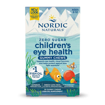 Nordic Naturals Children’s Eye Health Gummies, Strawberry Lemonade - 30 Gummies for Kids - 484 mg Total Omega-3s DHA, Lutein & Zeaxanthin - Brain Health, Antioxidant Support, Non-GMO - 30 Servings Nordic Naturals uk supplements