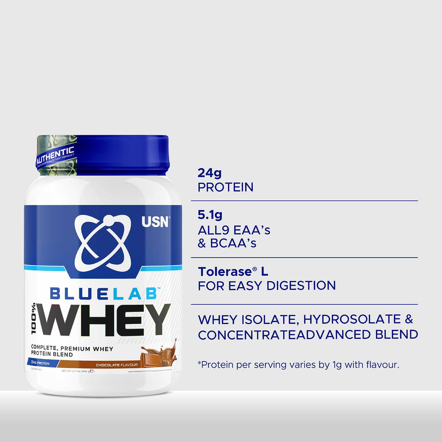 USN Blue Lab Whey Protein Powder: Chocolate - Whey Protein 2kg - Post-Workout USN uk supplements