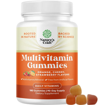 Potent Daily Multivitamin Gummies for Adults - Wellness Blend of Vitamin D A C E B12 Zinc and Biotin - Adult Vitamin Gummy for Energy and Immune Health Natures Craft uk supplements