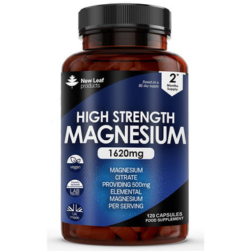 Magnesium Supplements 1620mg - Super Strength - Magnesium Citrate Capsules NEW LEAF PRODUCTS uk supplements