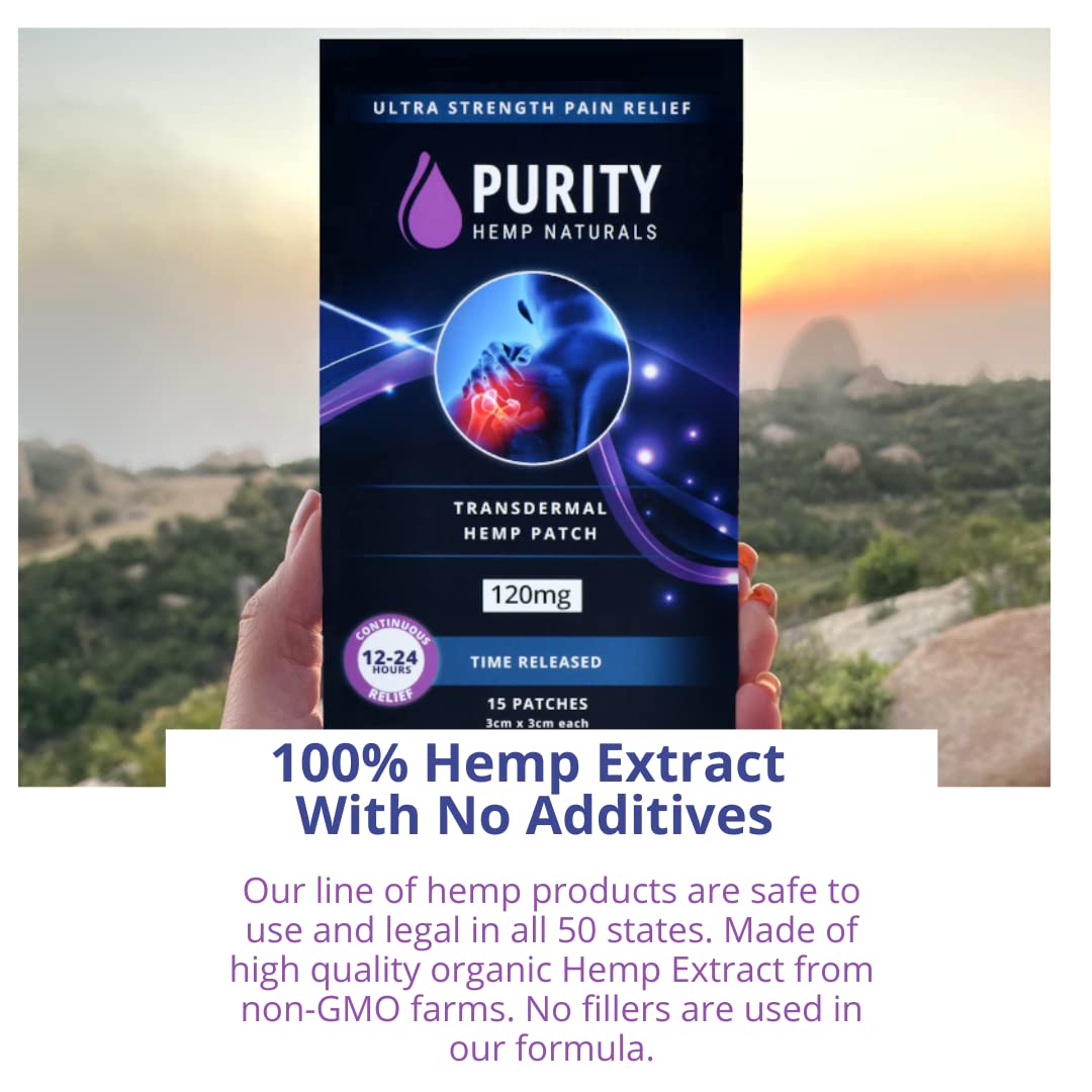 Body Discomfort Patch 120 mg - 15 ct (8 mg ea.) Lasts 24 Hours. Sweat & Water Resistant. Convenient & Discreet. For Use On Any Part Of The Body. Plant-Based Extended-Release Patch Purity Hemp Naturals uk supplements
