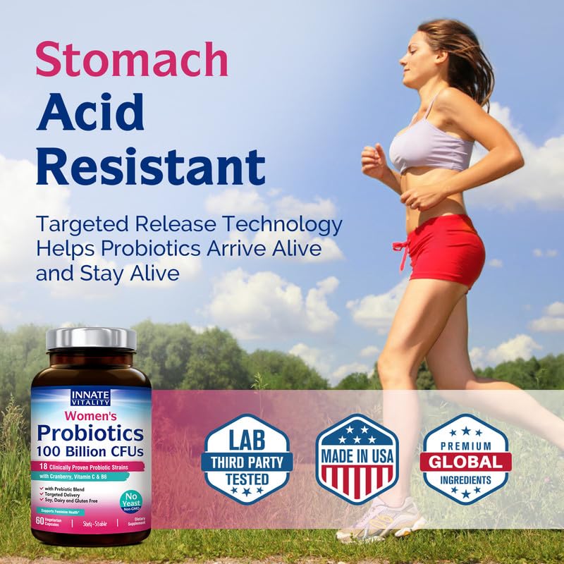 Innate Vitality Women’s Probiotics, 100 Billion CFUs 18 Strains, with Cranberry, Vitamin C Innate Vitality uk supplements