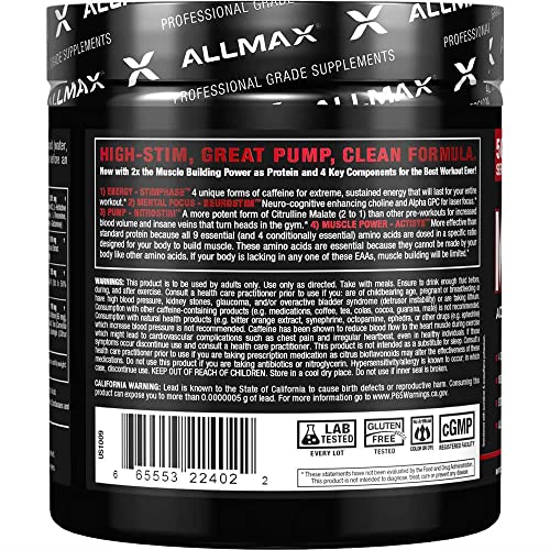ALLMAX MUSCLEPRIME, White Raspberry - 266 g - Advanced Grade Pre-Workout ALLMAX Nutrition uk supplements