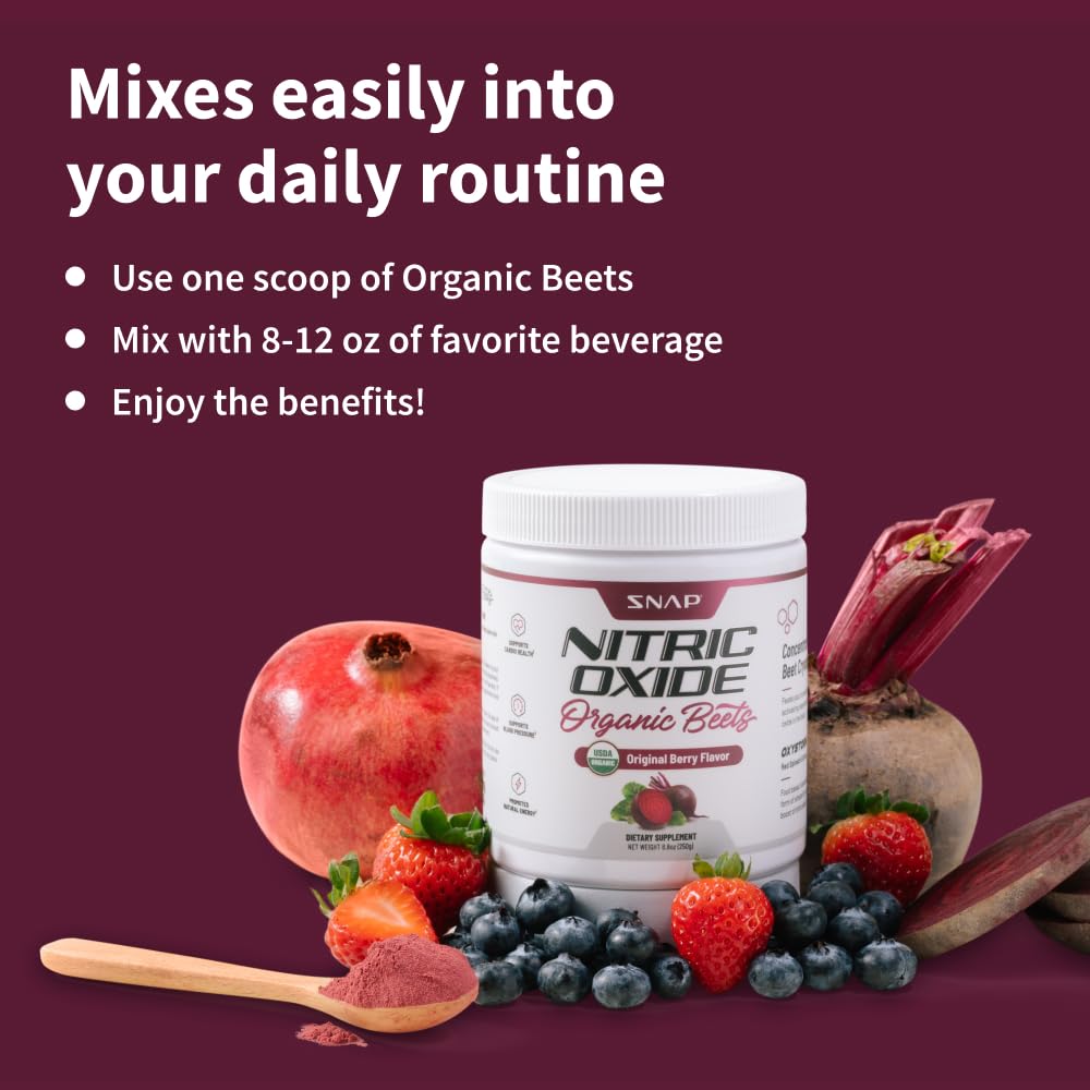 Snap Supplements USDA Organic Beet Root Powder, 3-in-1 Nitric Oxide Supplement Snap Supplements uk supplements