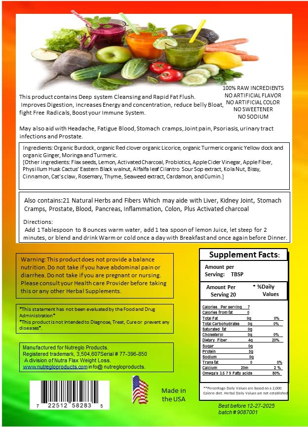 nutreglo 21 Day Rapid Detox and Fat Flush, All Natural Detox Cleanse Drink, Blood Detox Nutreglo uk supplements