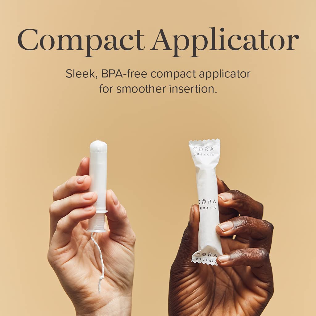 Cora Organic Applicator Tampons | Light Absorbency | 100% Cotton Core, Unscented, BPA-Free Compact Cora uk supplements