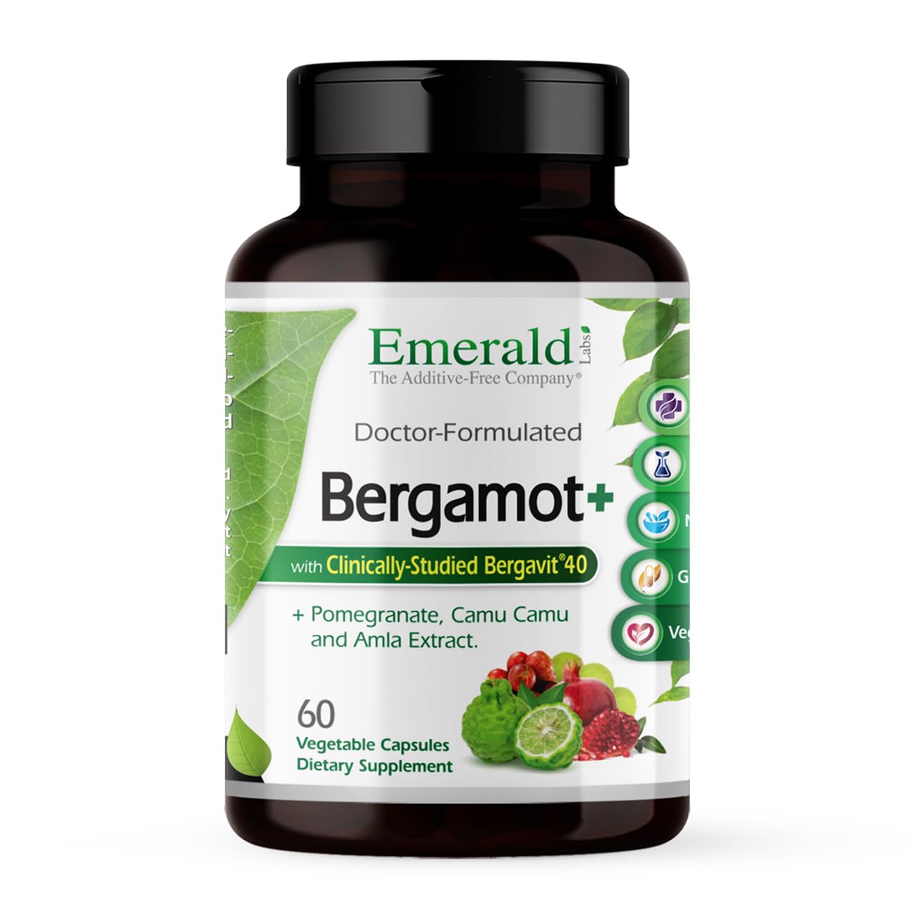 EMERALD LABS Bergamot+ - Supports Metabolism & Heart Health with Bergamot, Pomegranate, Amla & Camu Camu - Gluten-Free & Vegan - 60 Vegetable Capsules (30 Servings) EMERALD LABS uk supplements