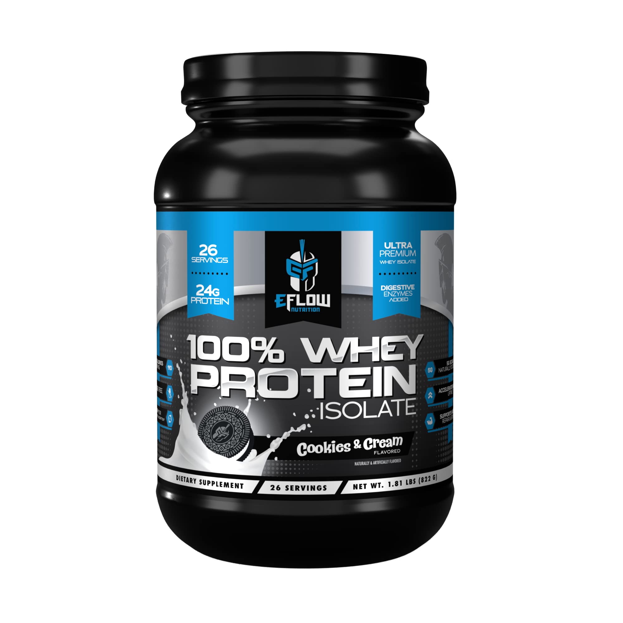 eFlow Nutrition 100% Whey Protein Isolate - Lactose-Free Digestive Enzymes Added eFlow Nutrition uk supplements