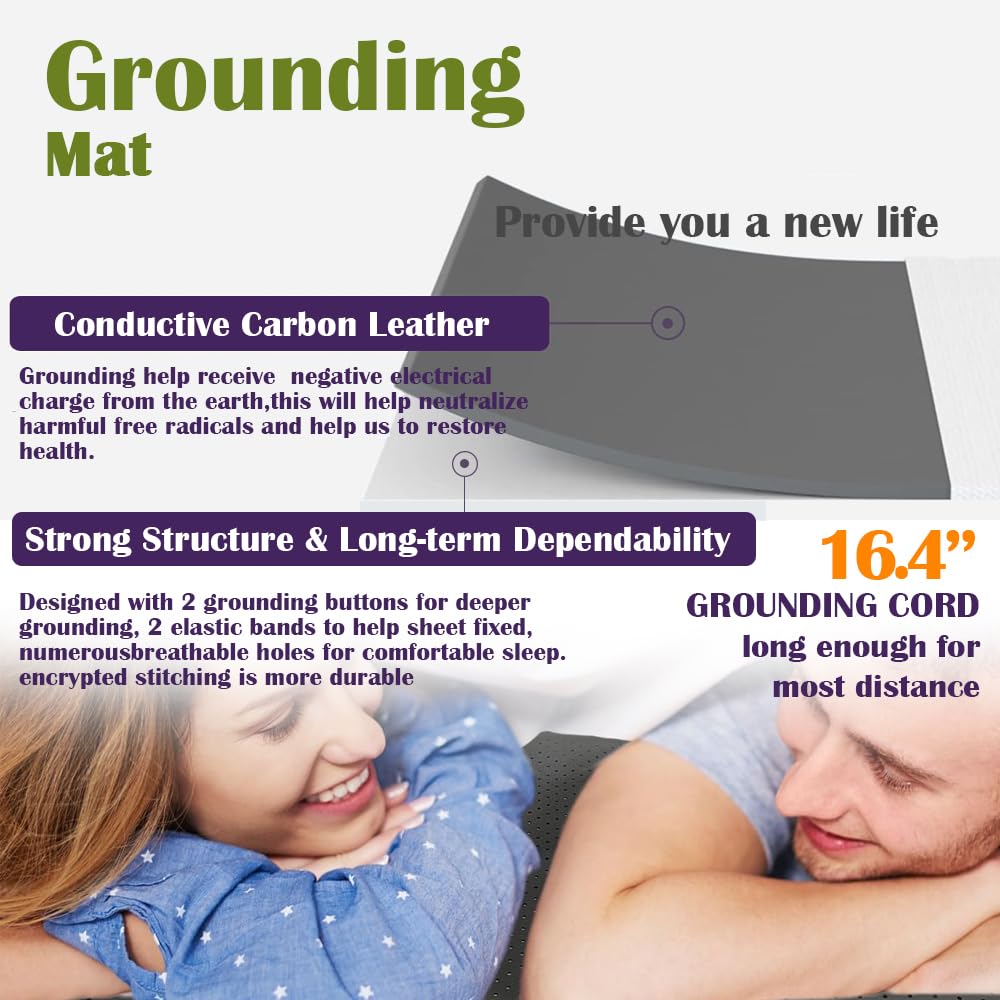 Grounding Mat for Sleeping, Grounding Sheet forBed, Earth Mat Connected for Pain Relief FOPPON uk supplements