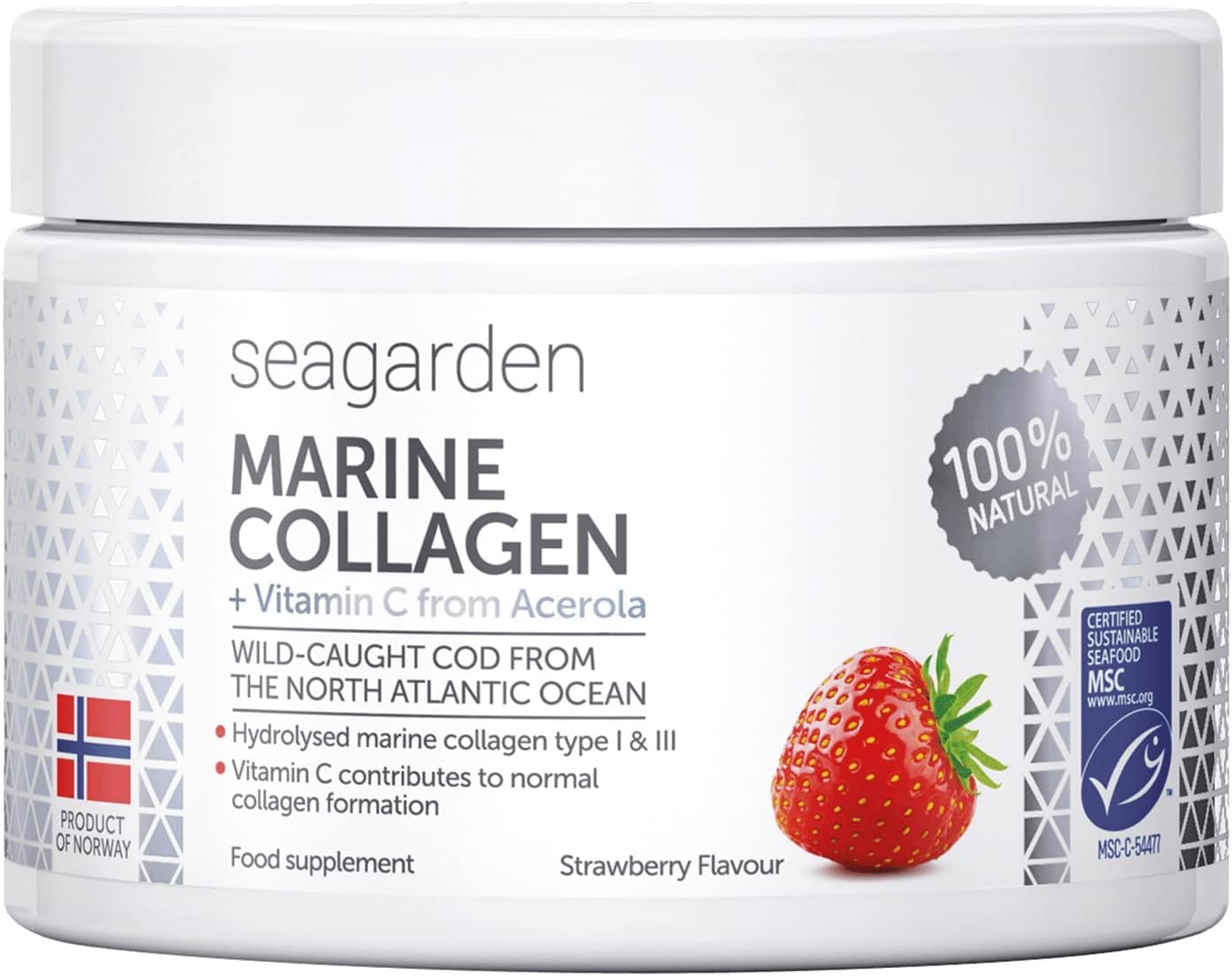 Seagarden Marine Collagen Powder + Vitamin C | Collagen Peptides Powder (Type I & III) SEAGARDEN uk supplements