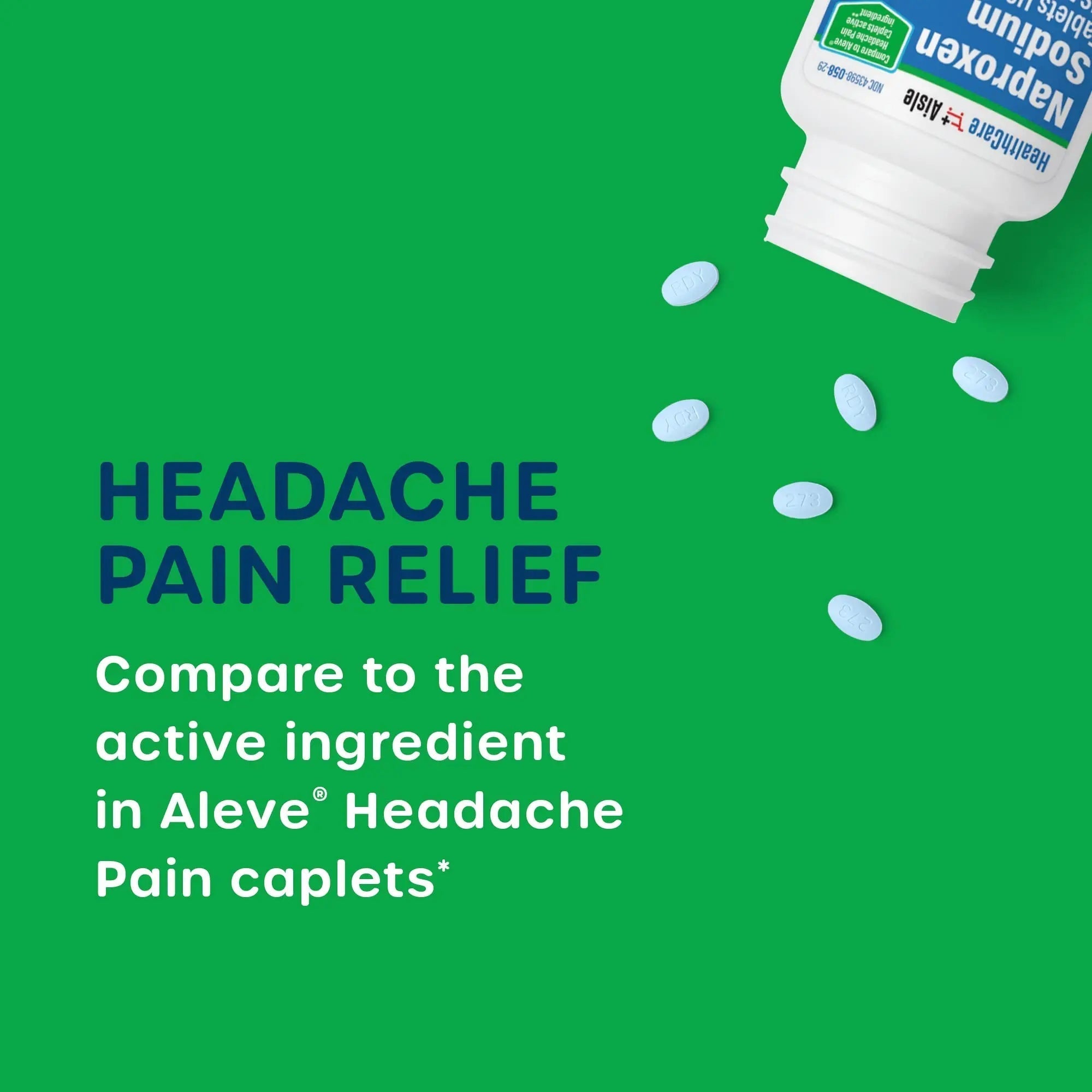HealthCareAisle Naproxen Sodium, 220 mg - 225 caplets - Headache Pain Reliever, Up to 12 Hours of Relief HealthCareAisle uk supplements