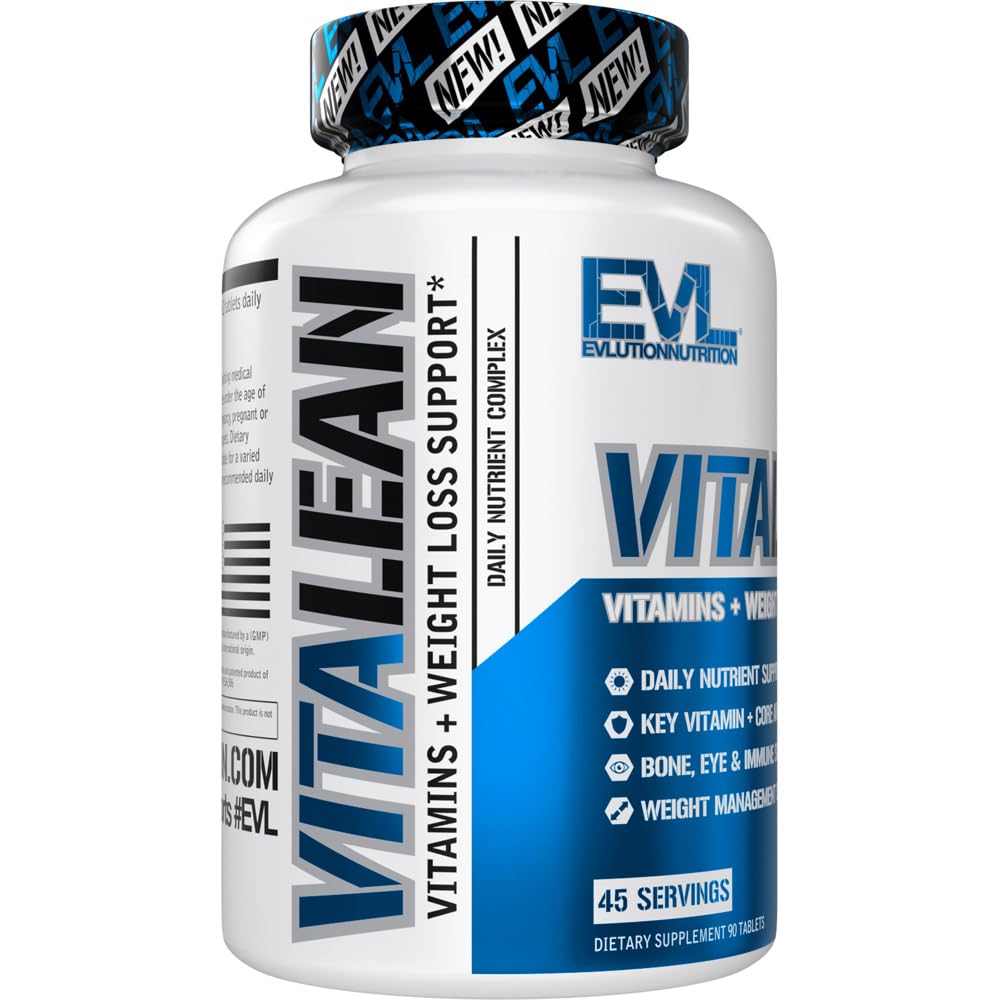Evlution Nutrition VitaLean - Vitamins + Weight Loss Support - Key Vitamin + Core Antioxidant Support - Daily Nutrient & Weight Management Support - Bone, Eye & Immune Support - 45 Servings Evlution uk supplements