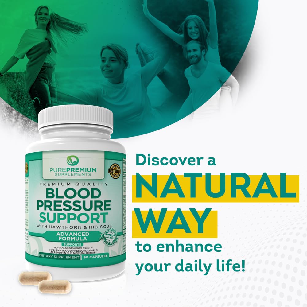 PurePremium Blood Pressure Support Supplement with Hawthorn, Hibiscus & Garlic PurePremium Supplements uk supplements