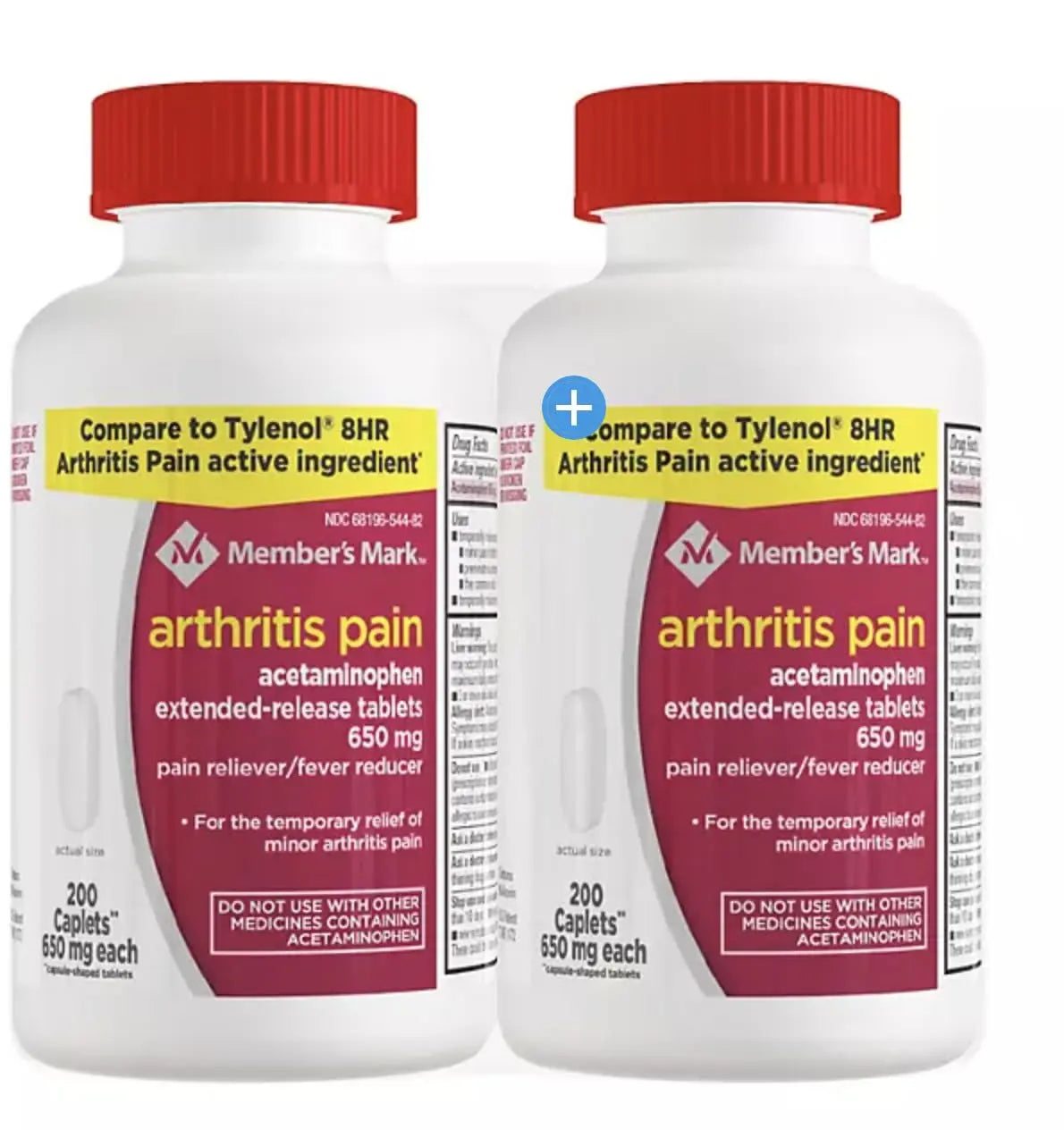 Compare to Tylenol Arthritis Pain Active Ingredient. - Member's Mark - Arthritis Pain Reliever, Extended Release, Acetaminophen 650 mg, 400 CapletsQ MEMBER´S MARK uk supplements
