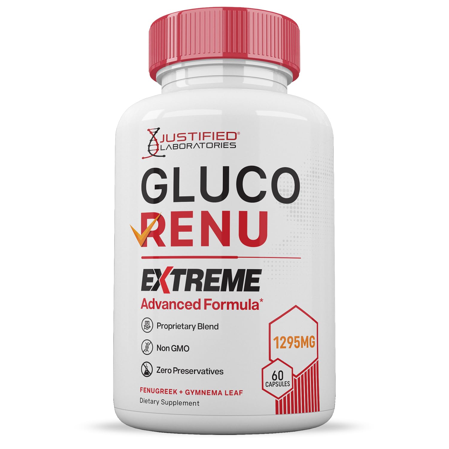 Gluco Renu Extreme 1295MG Glyco Support Pills Advacned Formula Gluo Renew Glycogen Support Formulated with Turmeric Berberine Resveratrol Garlic Bitter Melon Milk Thistle 60 Capsules Justified Laboratories uk supplements
