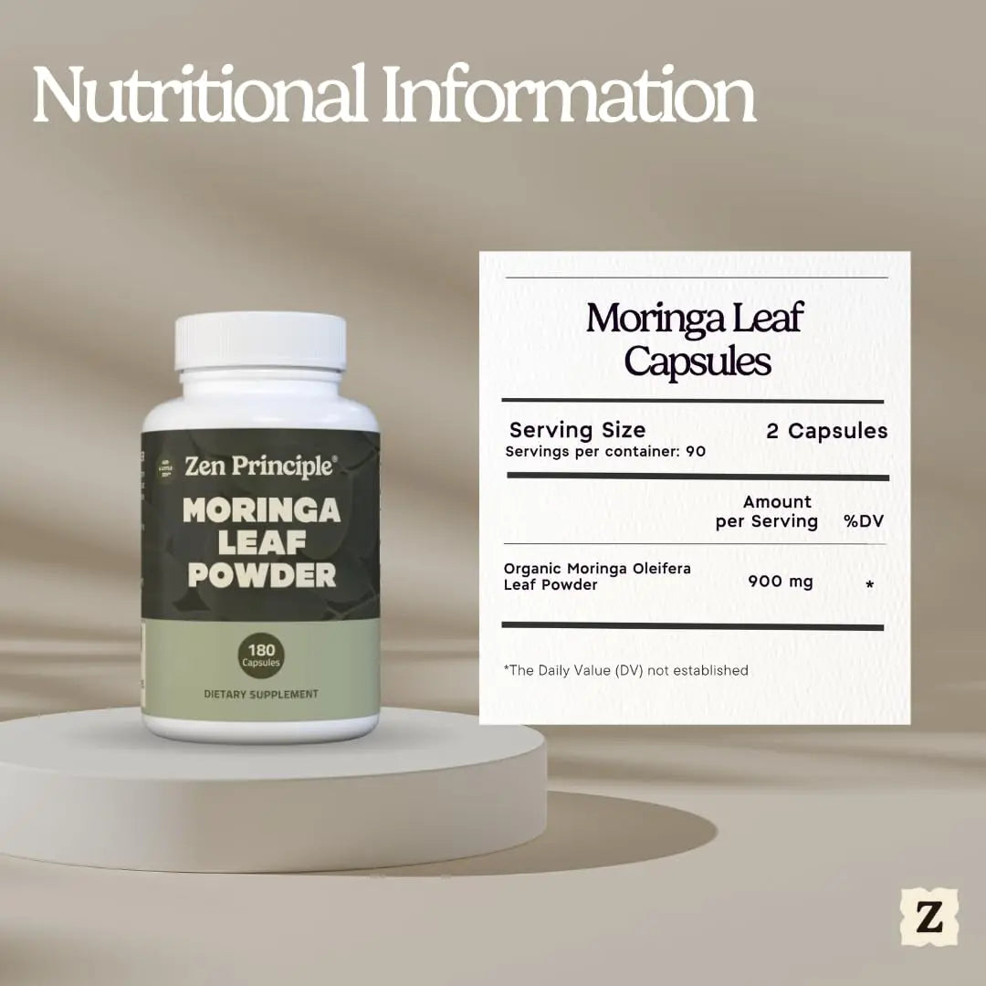 Zen Principle Organic Moringa Oleifera. Ultra-Premium. Provides an All Natural Energy Boost and Multi-Vitamin Zen Principle uk supplements