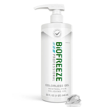 Biofreeze Professional Gel Pain Relief for Knee, Neck, Hip, Joint, Shoulder, & Simple Backache, Arthritis Pain Reliever, Sore Muscle Relief, Colorless Menthol Gel 32 Fl Oz Biofreeze uk supplements