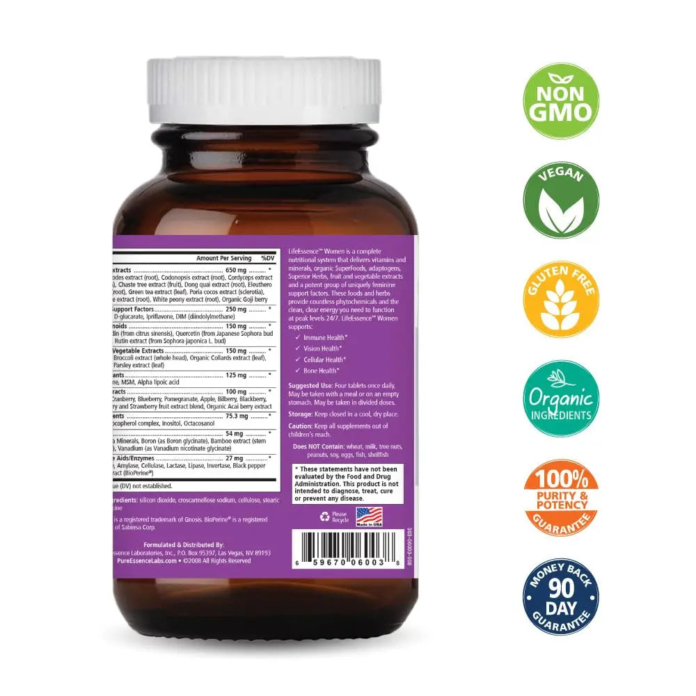 PURE ESSENCE LABS LifeEssence Women's Formula - World's Most Energetic Multiple - The Master Multiple - 120 Tablets PURE ESSENCE LABS uk supplements