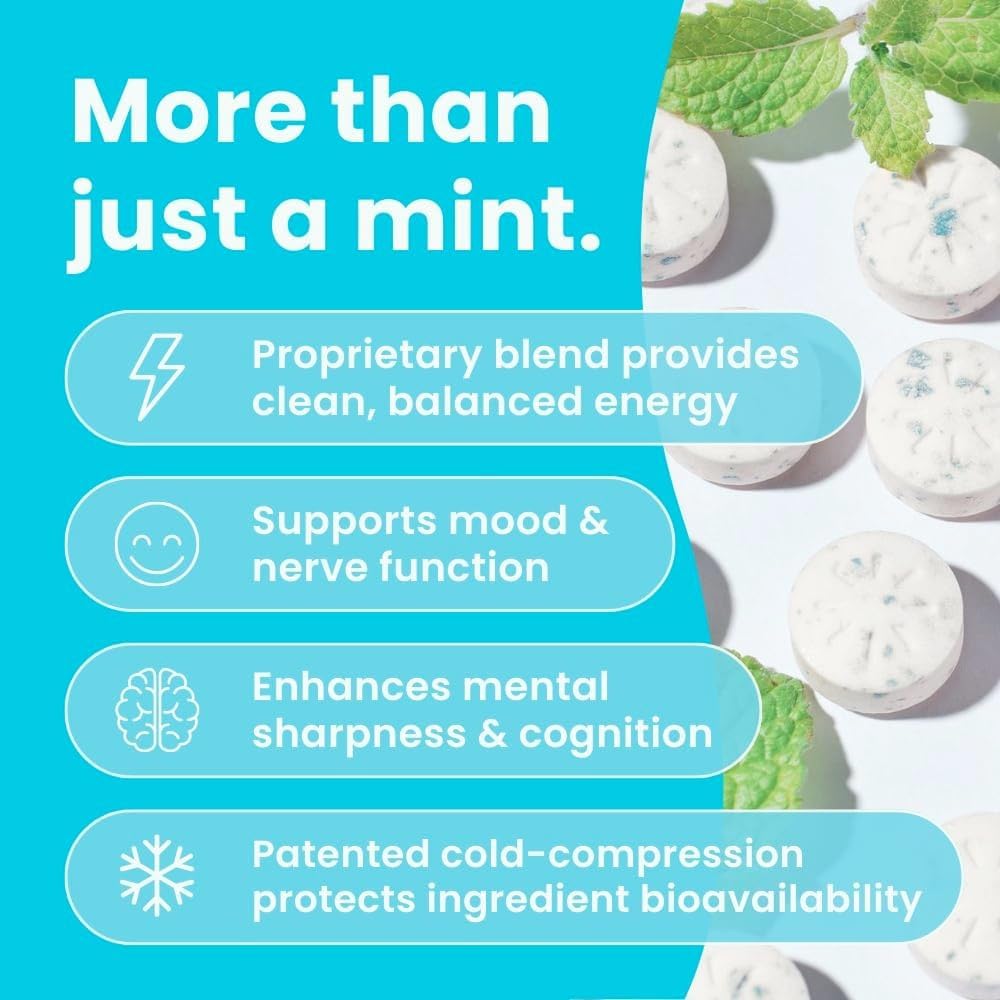 Neuro Energy & Focus Mints - Sugar Free Breath Mints with 40mg Natural Caffeine, B Vitamins & L-Theanine - Vegan Brain Supplement for Exercise, Study & Daily Focus - Peppermint, 90 ct Neuro uk supplements